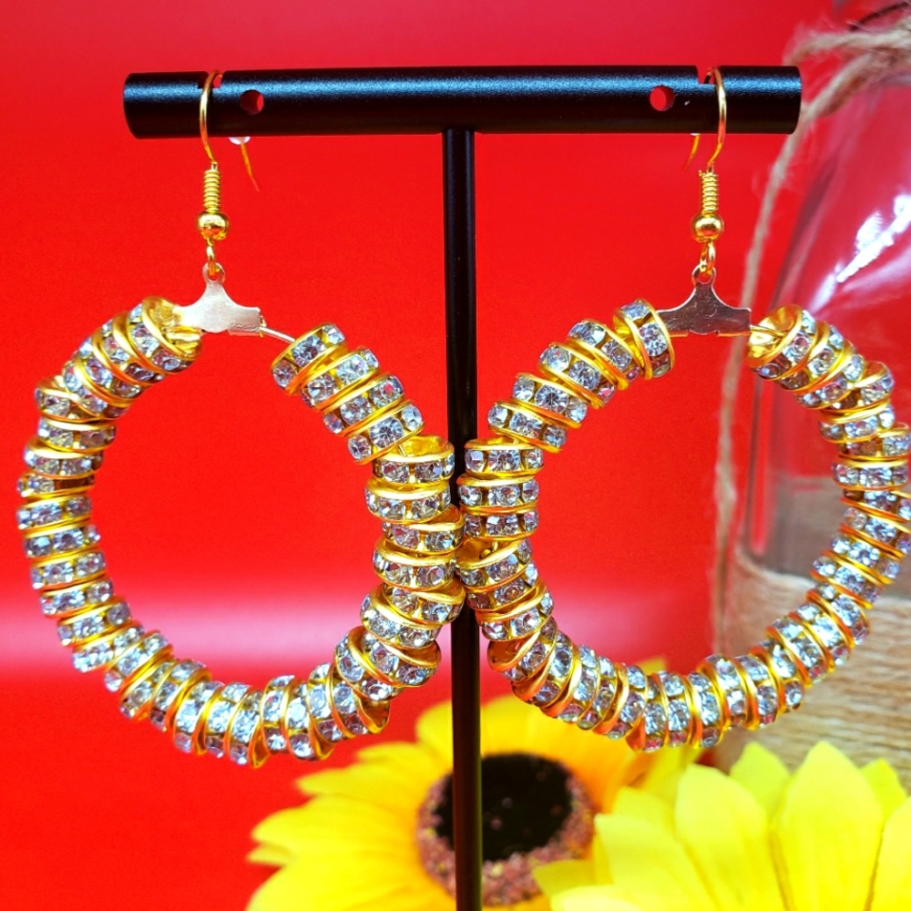 Gold Sparkle Earrings Handmade